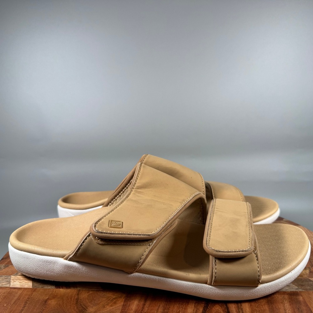 Spenco Kholo Plus Women 11 D Tan Beige Adjustable Strap Orthotic Slide Sandals